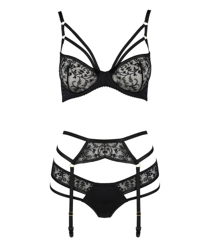 Комплекты Anais Donna set 3pcs, Чёрный, XL An_Donna set 3pcs XL - Anais - Эротические комплекты: трусики с поясом - Купить