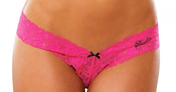 Розовые трусики с красивым декором Hustler Lingerie, M/L HP22ML - Hustler Lingerie - Трусики-слипы - Купить
