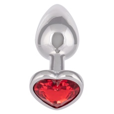 CEN - 心形紅寶石肛門塞 小碼 - 紅色 照片