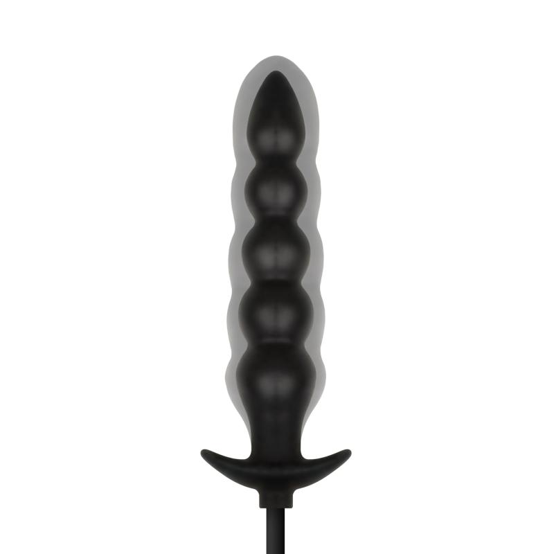 Easytoys - Inflatable Beaded Plug - Black photo-3