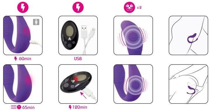 Hands-free double vibrator that simultaneously stimulates th... Adrien Lastic - Mini Romeo Clip photo-7
