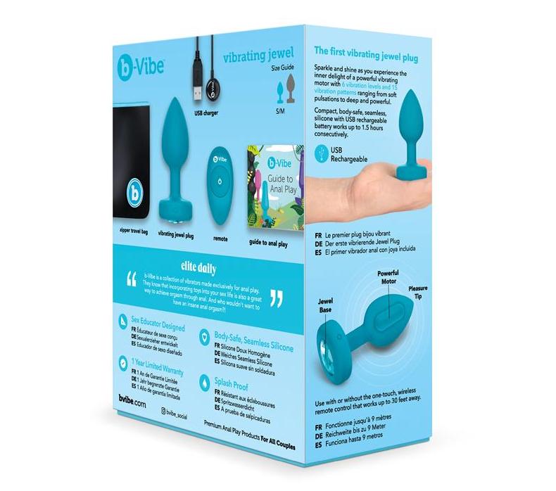 B-Vibe - Vibrating Jewel Plug S/M - Teal photo-10