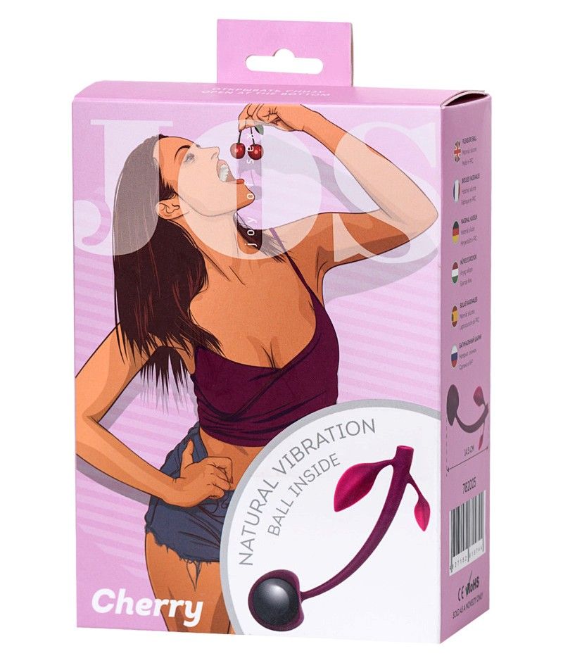 Wild cherry JOS pleasure ball with a ball inside and flexibl... JOS - Cherry Vaginal Ball - Wild Red photo-7
