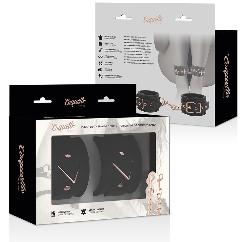 Coquette Fantasy Chic Desire introduces the first vegan leat... Coquette - Vegan Ankle Cuffs - Black photo-6