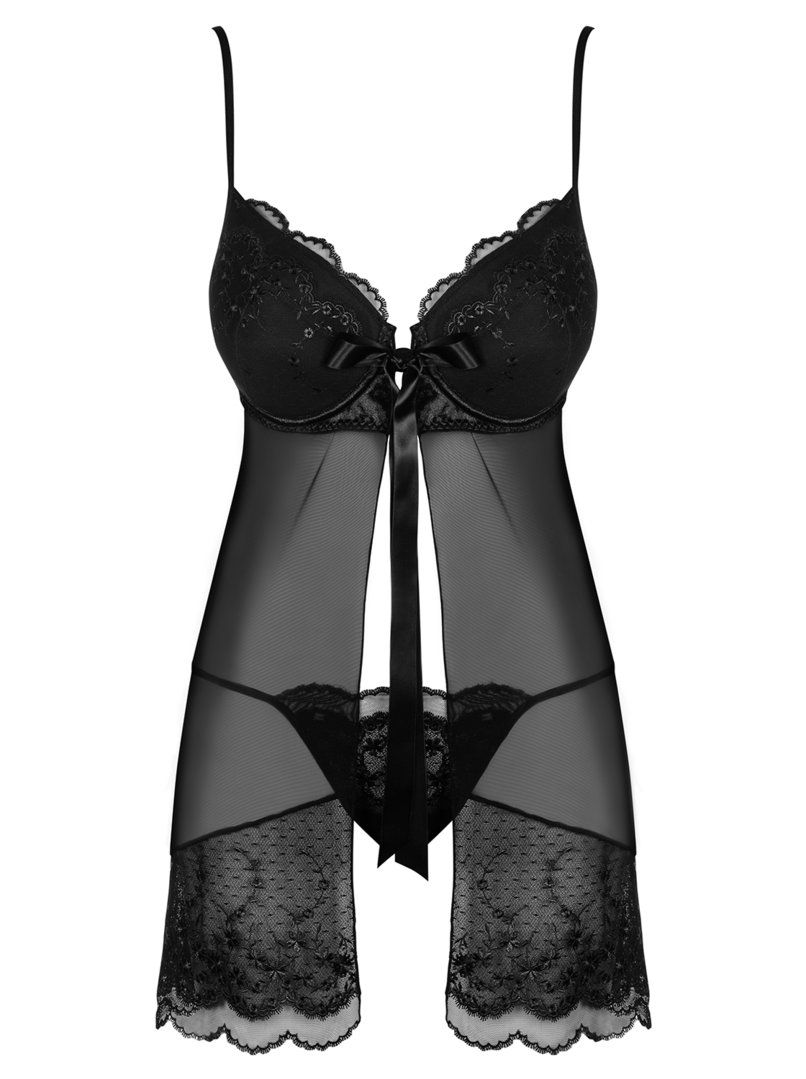 Is that your perfect way of spending the night together? If ... Obsessive - Kisselent Babydoll & Thong - Black - L/XL photo-5