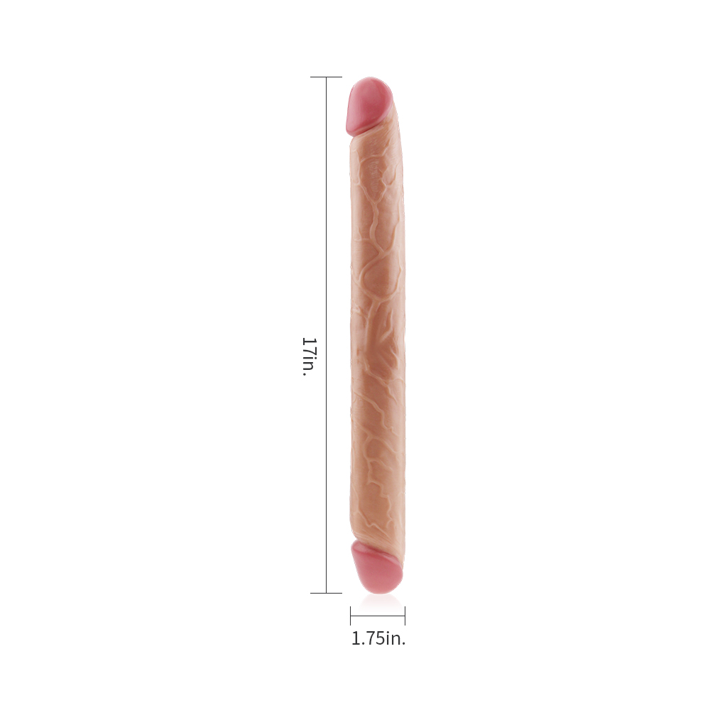 Realistic double ended dildo for solo and shared play for bo... Lovetoy - King Size Slim Ultra Double Dildo - Skin photo-8