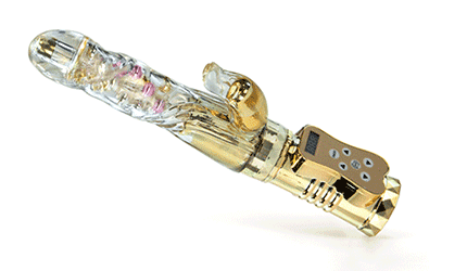Non-jamming synchronized rotating beads, which is in spiral ... Aphrodisia - Extending Waving Beads Vibe - Gold photo-5