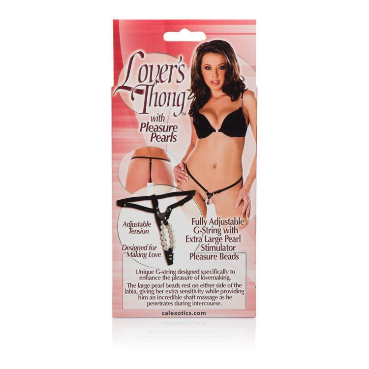 Heighten intimate moments with the luxurious Lover's Tho... CEN - Thong with Pleasure Pearls - Black photo-3