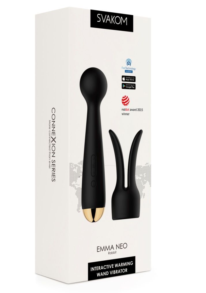 Sexy design with detachable bunny ears that will take Emma’s... SVAKOM - Emma Neo Warming Vibrator - Black photo-16