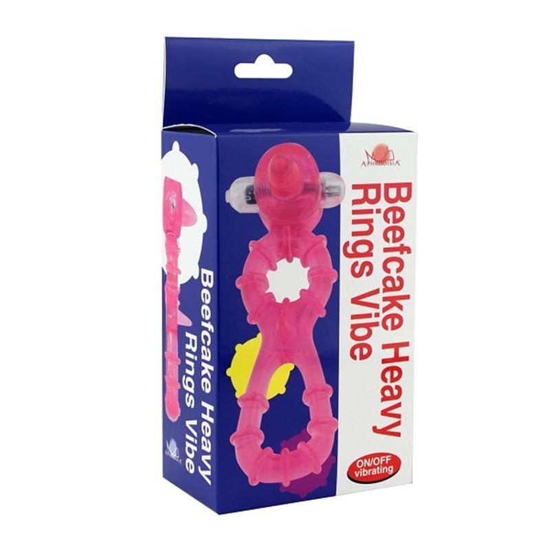 Enjoy stimulating textures with the Cock Ring. A must-have f... Aphrodisia - Beefcake Heavy Rings Vibe - Pink photo-9