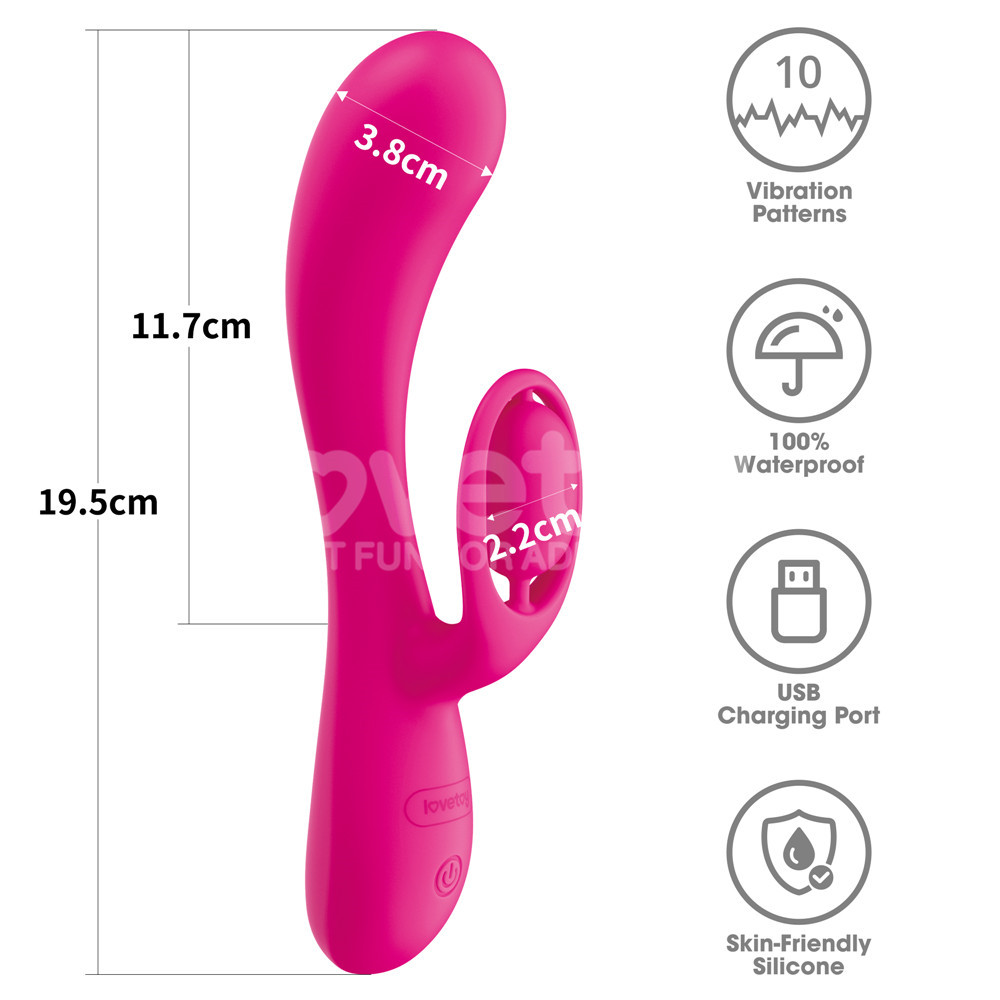 Experience ultimate pleasure with this luxury rechargeable s... Lovetoy - Orbit Rabbit Vibrator - Pink photo-16