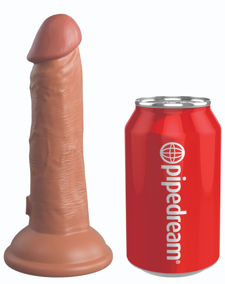 The King Cock Elite silicone dildo is made from high-quality... King Cock - 6" Elite Vibro Cock - Caramel photo-7