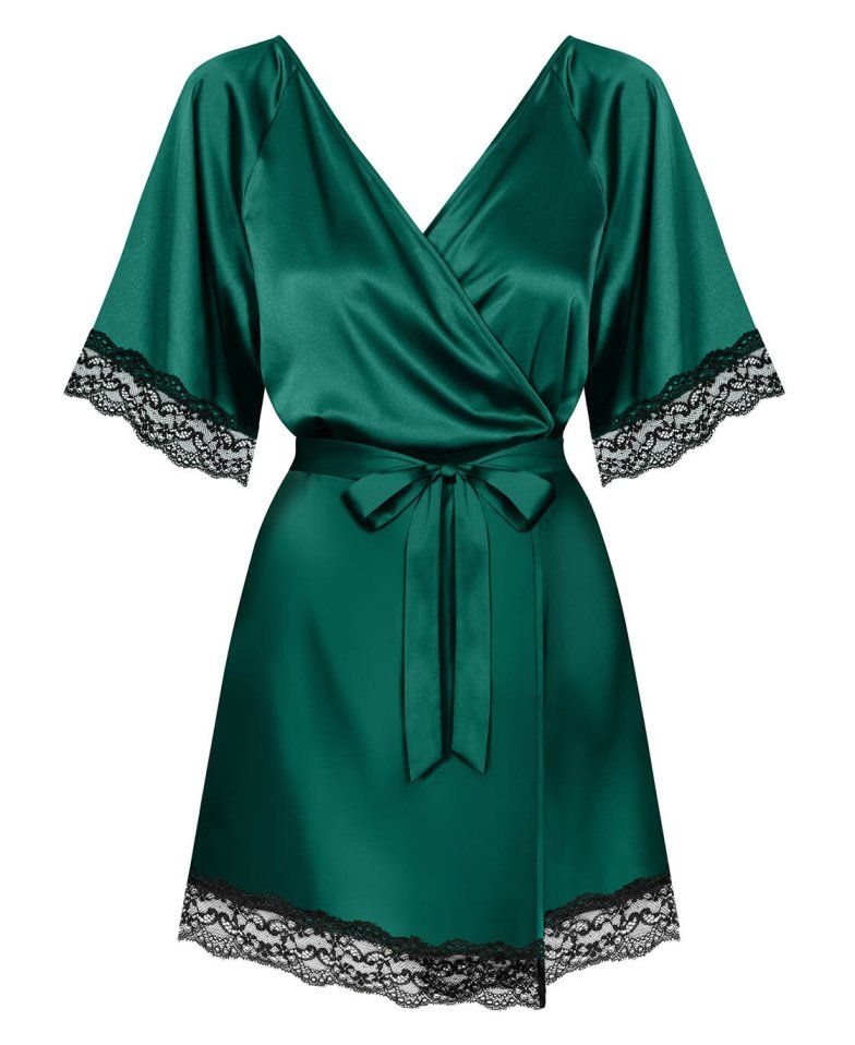 Something perfect for a sensual look during breakfast time? ... Obsessive - Sensuelia Robe - Green - S/M photo-7