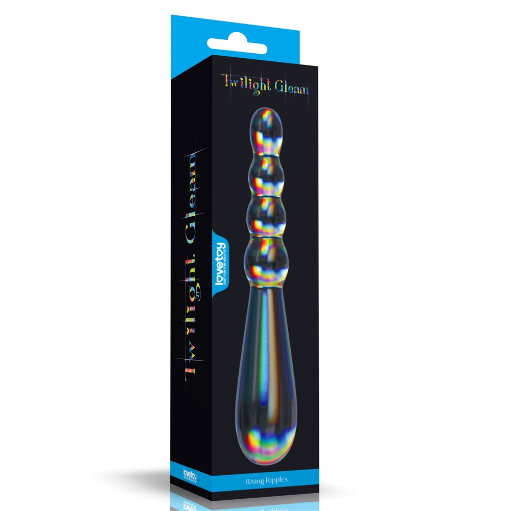 Lovetoy - Rising Ripples Glass Dildo - Clear photo-8