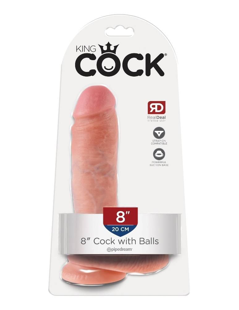 Do you want your first dildo to look and feel just like the ... King Cock - 8″ Cock With Balls - Flesh photo-7
