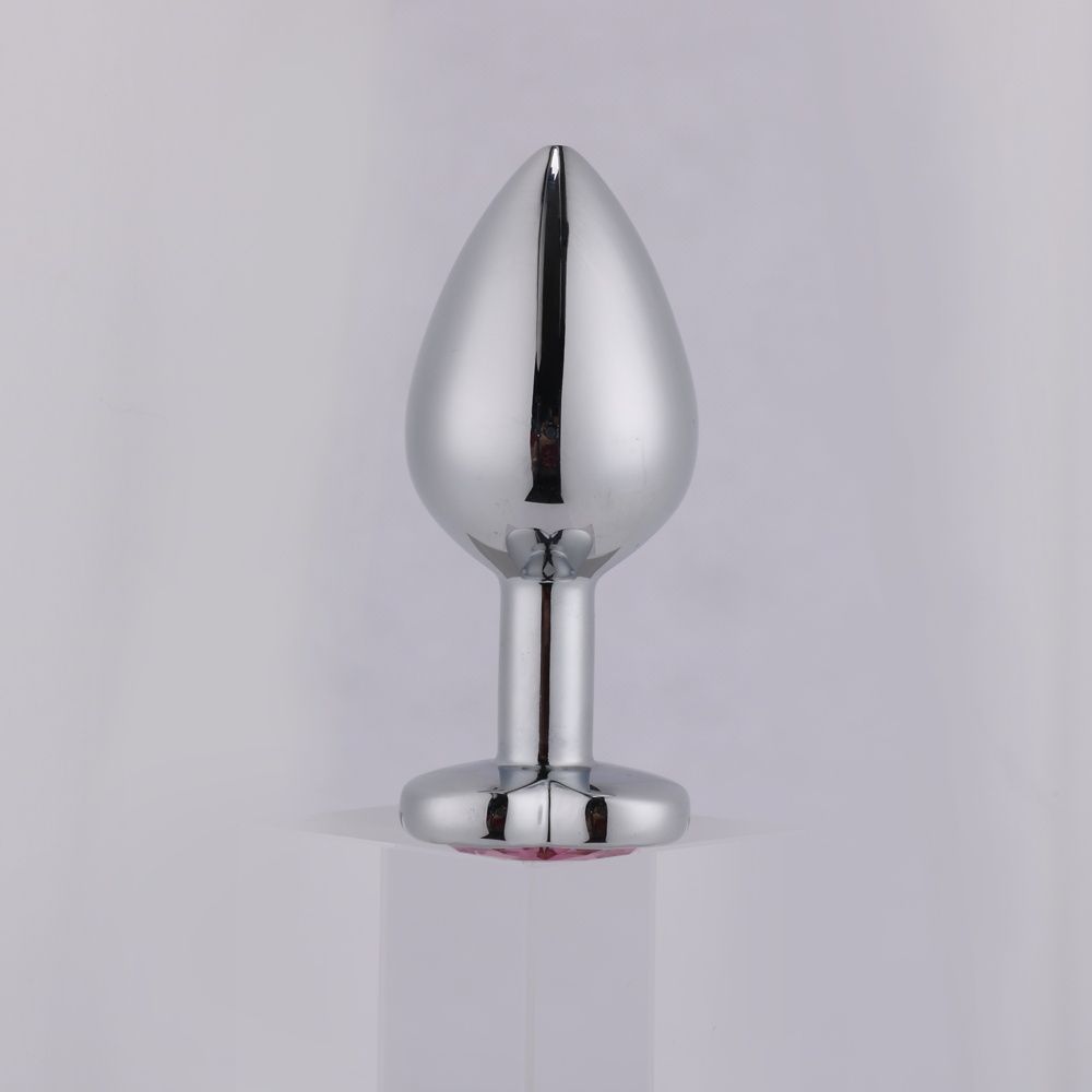 MT - 後庭塞 85x33mm - 銀色/粉紅色 照片-2