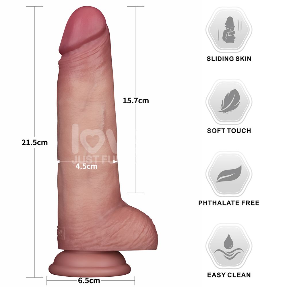 Lovetoy - 8.5" 带包皮仿真阳具 Pro II - 肉色  照片-17