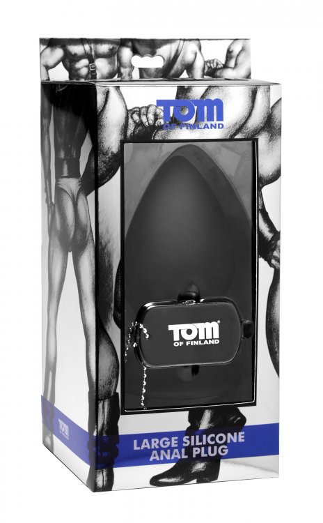 This classically shaped plug features a tapered tip, flared ... TOF - XL Silicone Anal Plug - Black photo-5