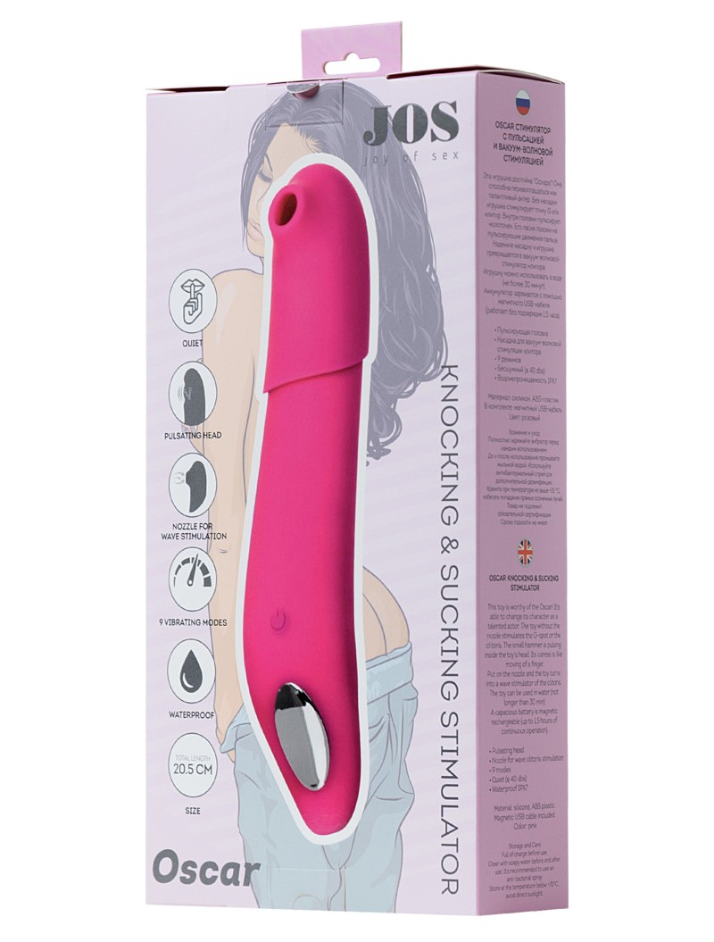 Perfect vibe for G-spot and clitoral stimulation
Pulsating ... JOS - Oscar Knocking & Sucking Stimulator - Pink photo-9