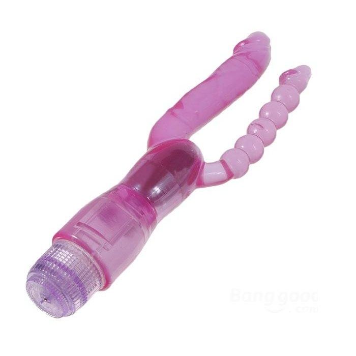 Are you looking for some special 02 Vibrators?This dual pene... Aphrodisia - Double Pleasure Dual Penetrator Vibrator - Purple photo-3