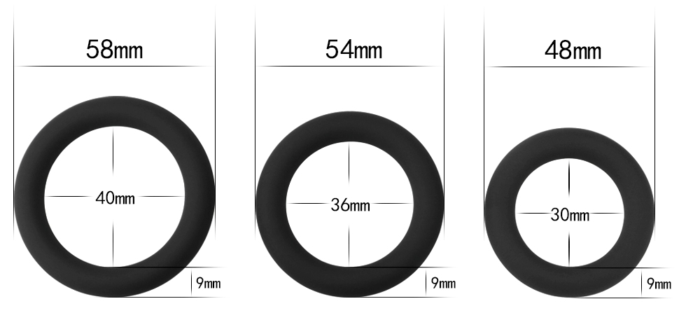 3 extra thick stretchy silicone cock rings that may help you... Lovetoy - Power Plus Snug Rings - Black photo-4