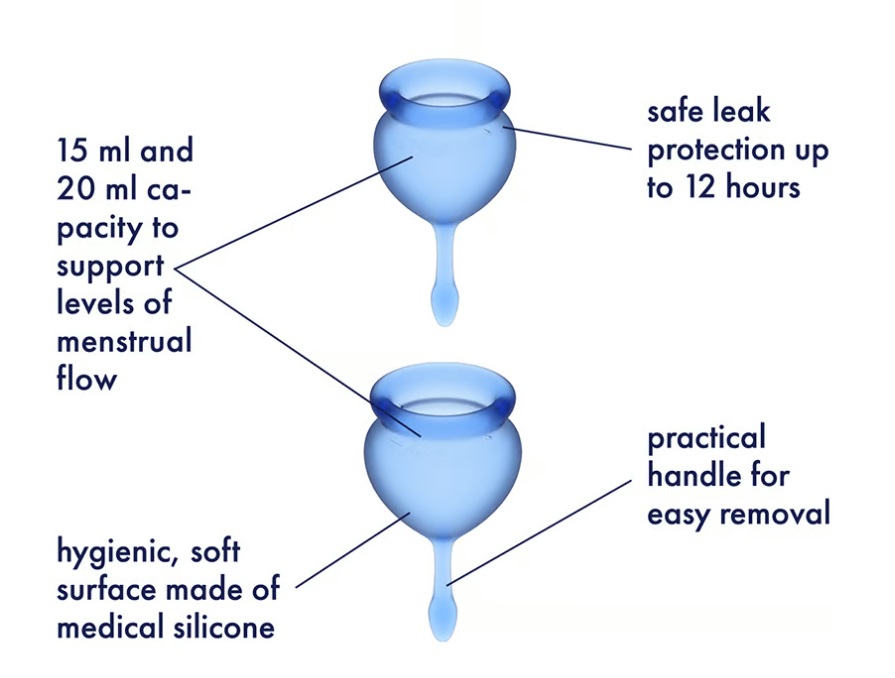 Featuring a playful forest design, these hygienic, medical g... Satisfyer - Feel Good Menstrual Cup - Dark Blue photo-7