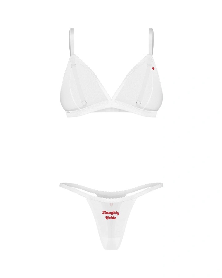 Obsessive - Weddya Bride Crotchless 3 pcs Set - White - L/XL photo