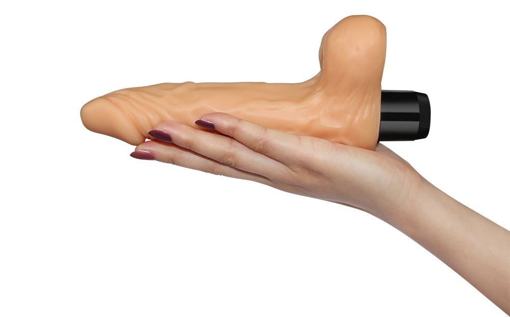 Enjoy the Real Feel of super-soft, lifelike skin with this i... Lovetoy - 8'' Real Feel Cyberskin Vibrator - Flesh photo-5
