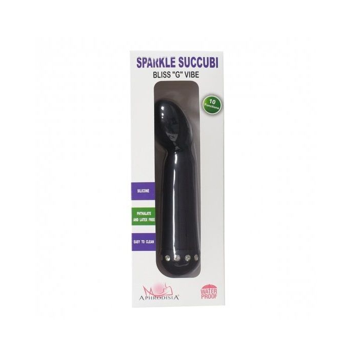 Vibrator Material: Silicone+Crystal, Phthalate and Latex... Aphrodisia - Sparkle Succubi Bliss G Vibe - Black photo-3