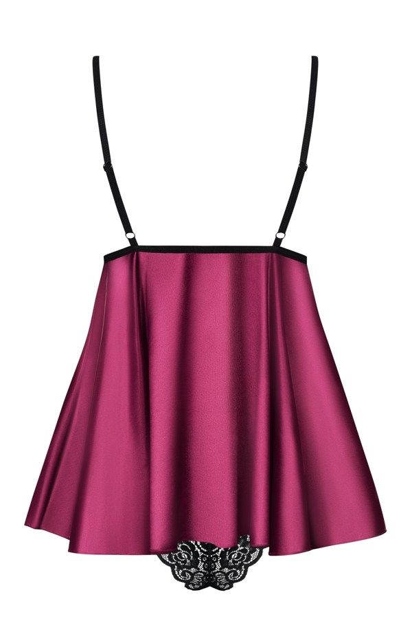 Aww yeah! You’re going to blush when you open a naughty box ... Obsessive - 845-BAB-5 Babydoll & Panties - Pink - L/XL photo-8