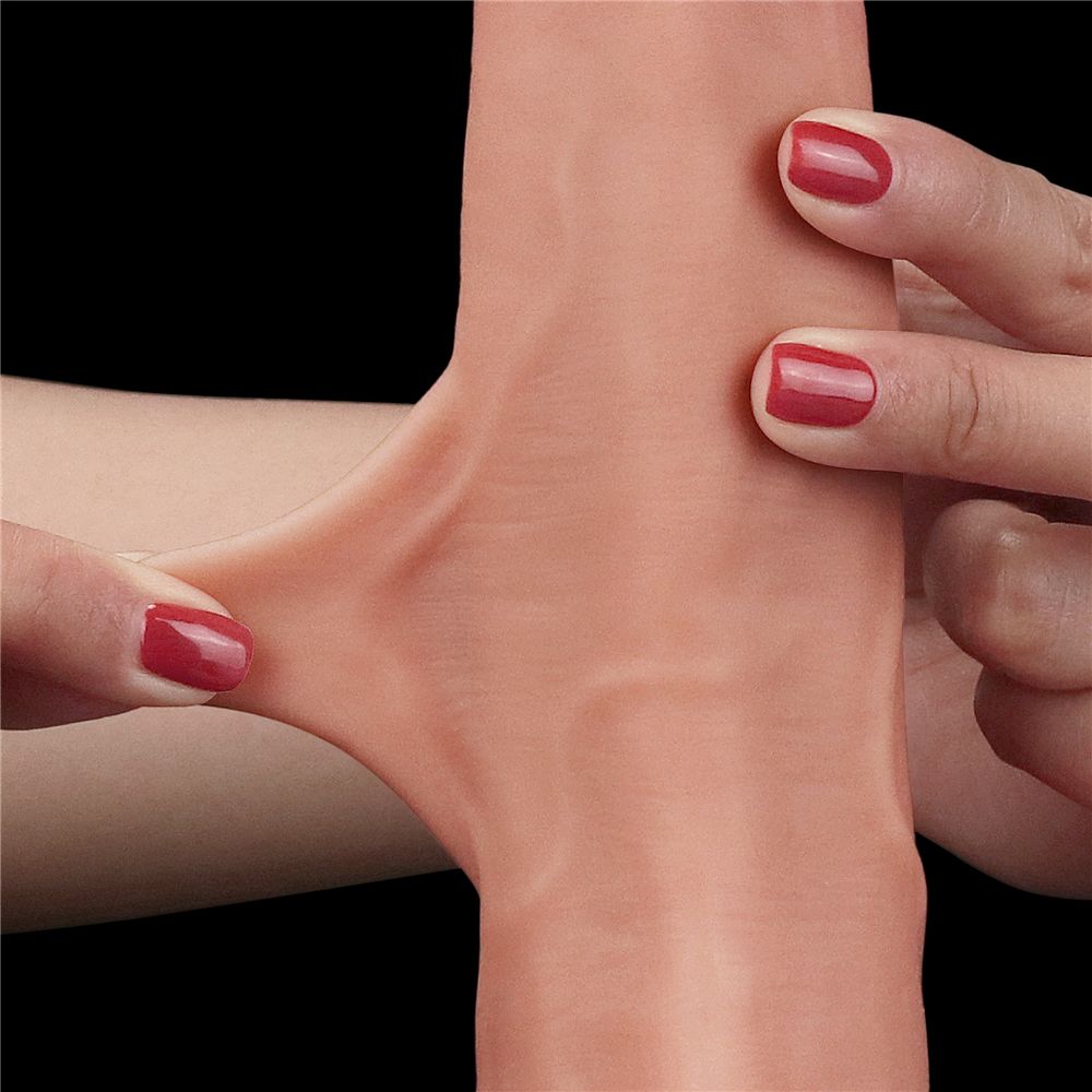 Made with realistic dual-layer sliding-skin material for Iif... Lovetoy - 8.5" Sliding Skin Dual Layer Dildo - Flesh photo-11