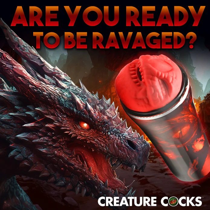 Are you ready to be ravaged by fire-breathing dragons? This ... Creature Cocks - Dragon Snatch Stroker photo-4