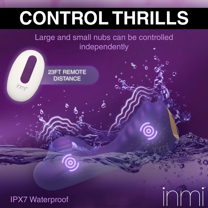 Slip this textured, premium silicone toy between your thighs... Inmi - Ride N' Grind Vibro Grinder - Purple photo-6