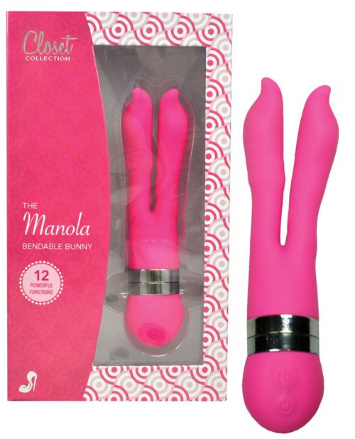 Powerful bunny vibe with bendable bullet stimulators that ca... Closet Collection - Manola Bendable Bunny - Pink photo
