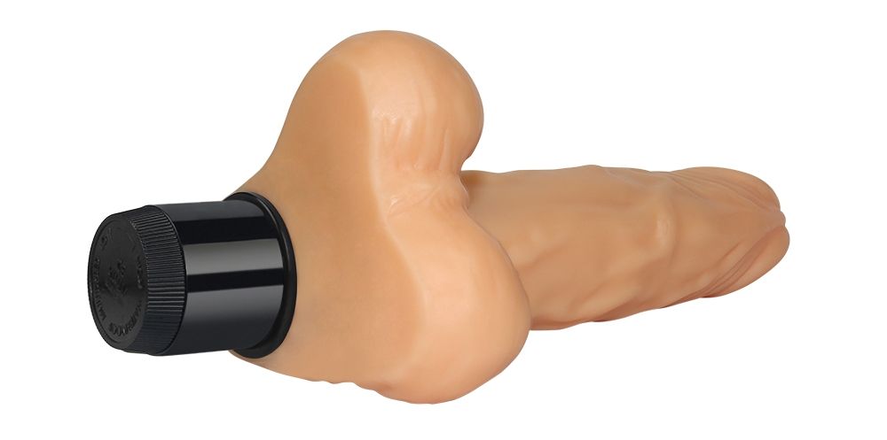 Enjoy the Real Feel of super-soft, lifelike skin with this i... Lovetoy - 8'' Real Feel Cyberskin Vibrator - Flesh photo-4