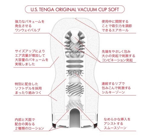 Tenga - U.S. 經典真空杯  柔軟型 (第二代) - 白色 照片