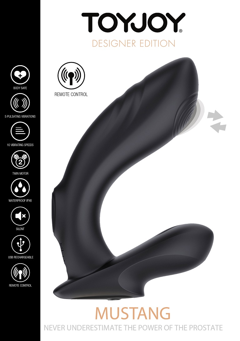 Explore the Mustang prostate massager, solo or together with... ToyJoy - Mustang Prostate Massager - Black photo-5