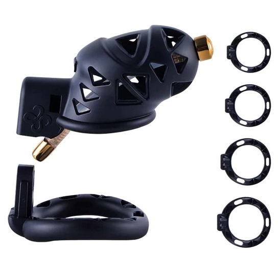There’s no way to slither out of the Rattlesnake, one of the... Sevanda - Rattlesnake Chastity Cage Pro Short - Black photo-6