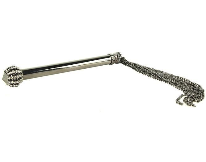 A gem-encrusted crown and gleaming handle with strands of de... Sportsheets - Midnight Jeweled Chain Tickler photo-2