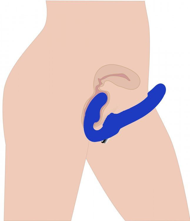 This vibrating strap on dildo is strap-free, so nothing come... Strap U - Revolver Strapless Strap On Dildo - Blue photo-5