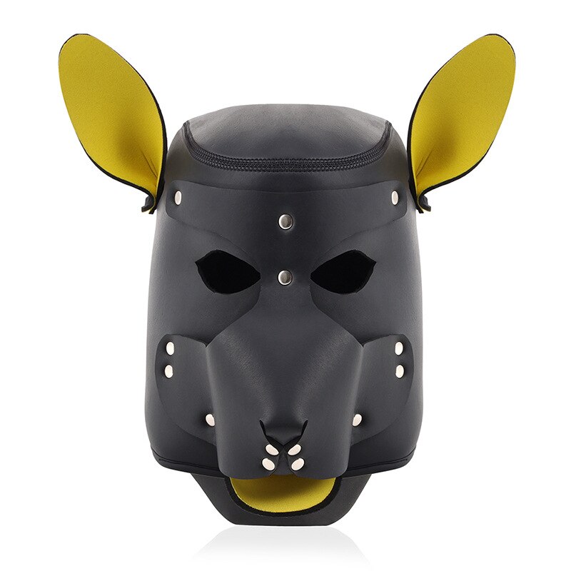 MT - Face Mask w Leash - Yellow/Black photo-5