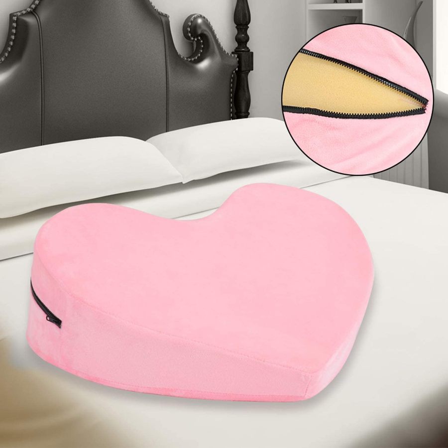 Shaped in ramp, this pillow makes every new sex position eas... MT - Heart-Shaped Sex Position Pillow - Pink photo-4
