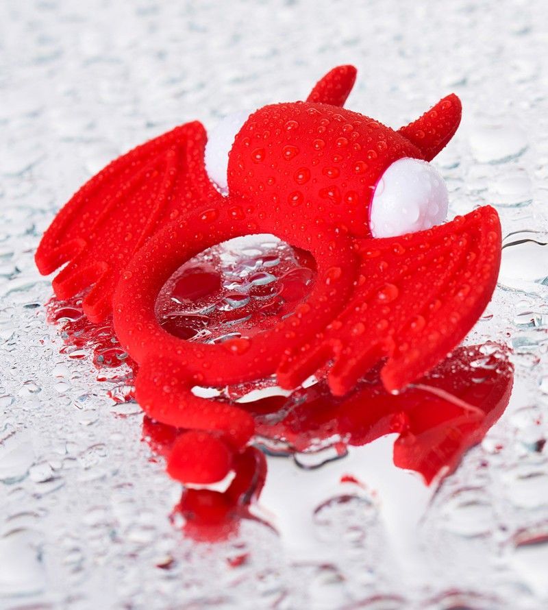 The bizarre shape of the toy will not confuse even a beginne... JOS - Sweet Devil Vibro Ring - Red photo-7