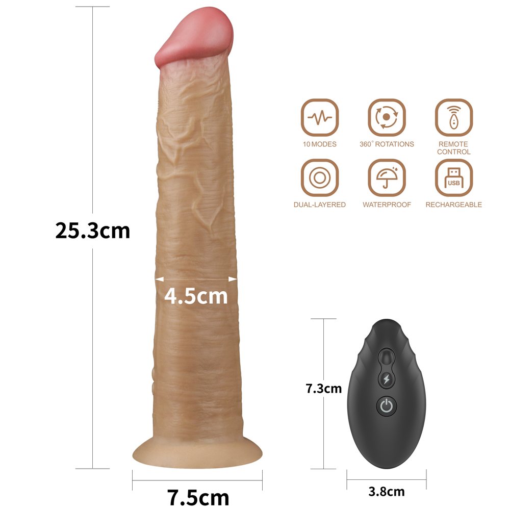 Lovetoy - 10" Dual Layered Rotator - Flesh photo-21