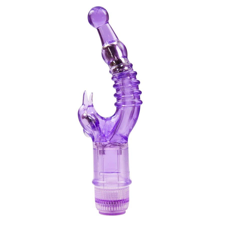 Use your waterproof Naughty Rabbit Vibrator in the tub, show... Aphrodisia - Naughty Dolphin Crystal Stimulator Vibe- Purple photo-2