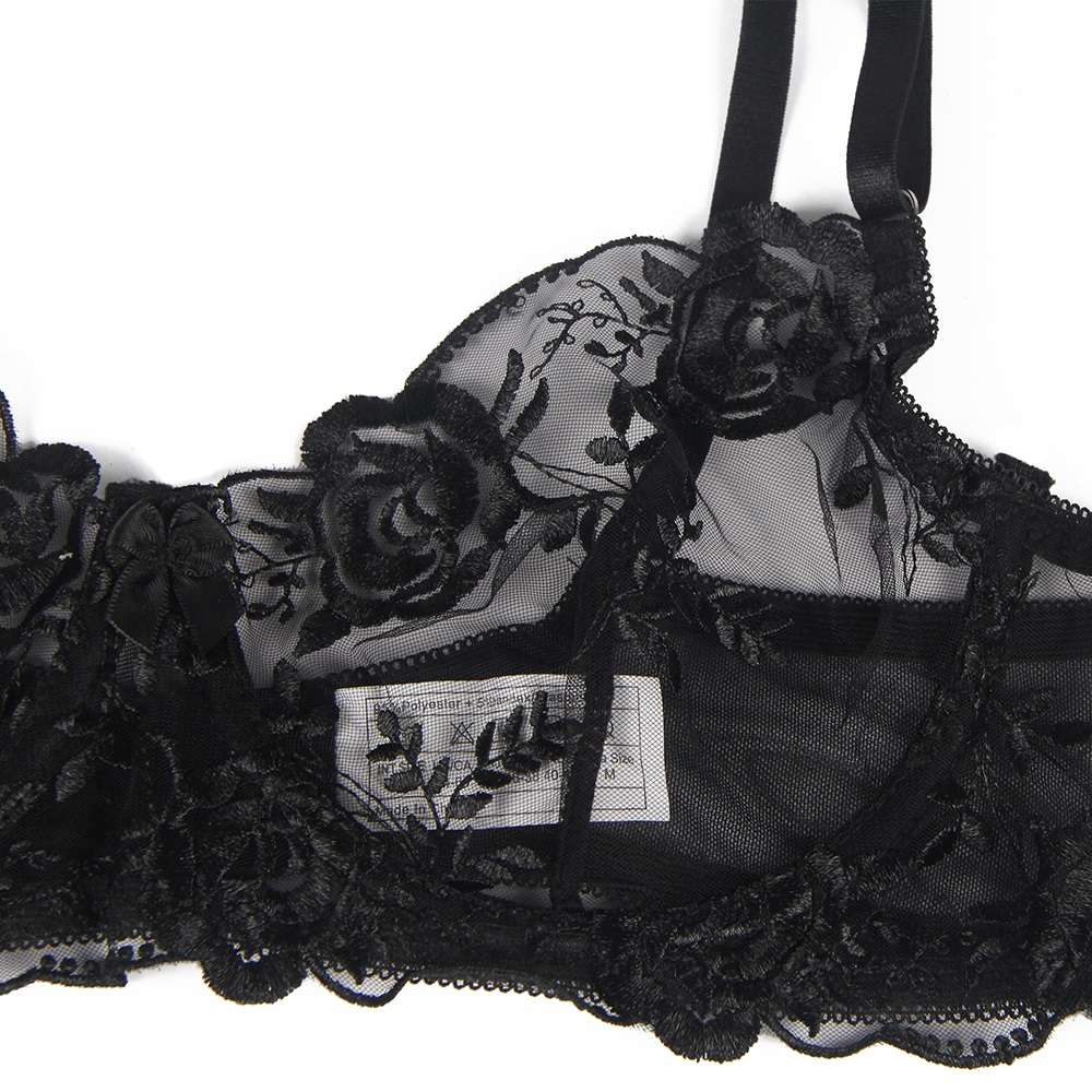 Floral embroidery underwire garter lingerie set
Material&nb... Ohyeah - Floral Garter Bra Set - Black - 3XL photo-10