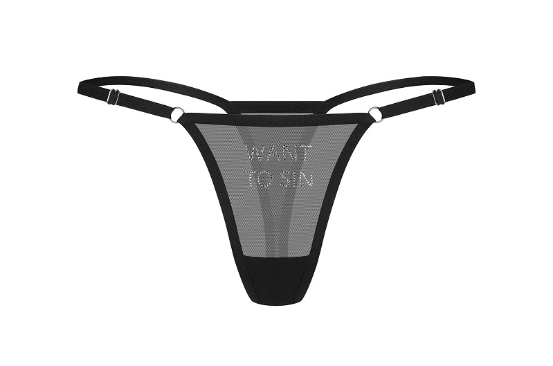 Obsessive - Violami Sin Thong - Black - S/M 照片-6