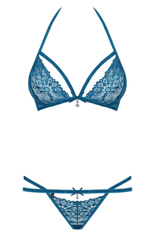 Obsessive - 838-SET-6 内衣 2件装 - 蓝绿色 - S/M 照片-7