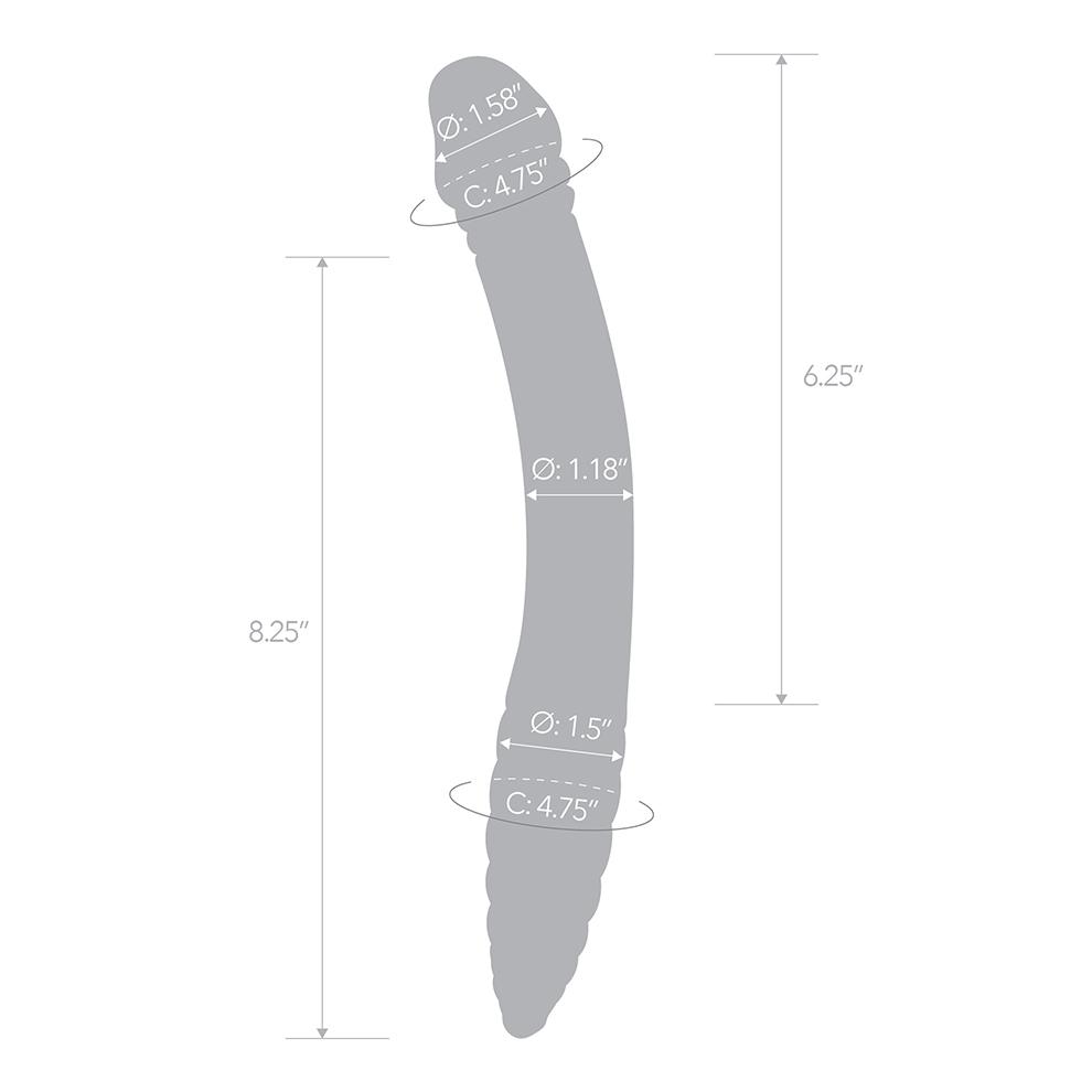 Discover unparalleled pleasure with Glas' 11" Doubl... Glass - 11" Double Dildo - Blue photo-7