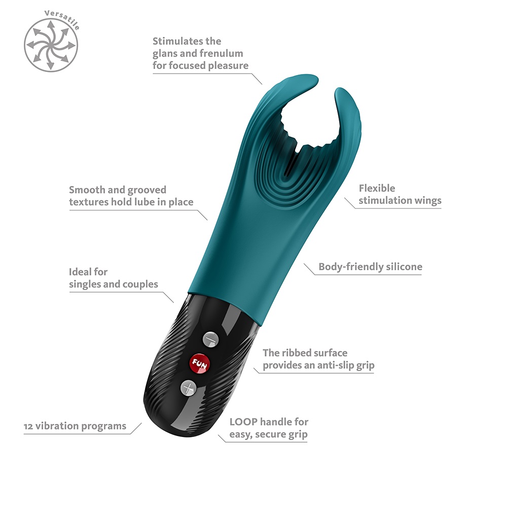 Fun Factory - Manta Vibro Masturbator - Bottle Green photo-7